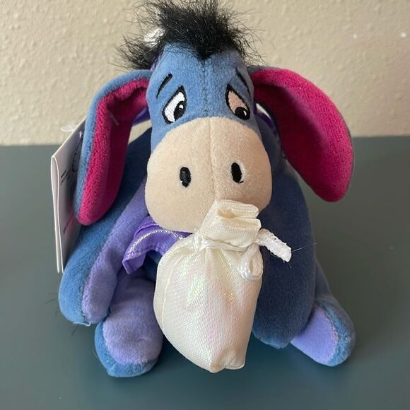 DISNEY Vintage 90s Sugar Plum Fairy Eeyore 7" Bean Bag Plush *NEW* - Picture 2 of 6
